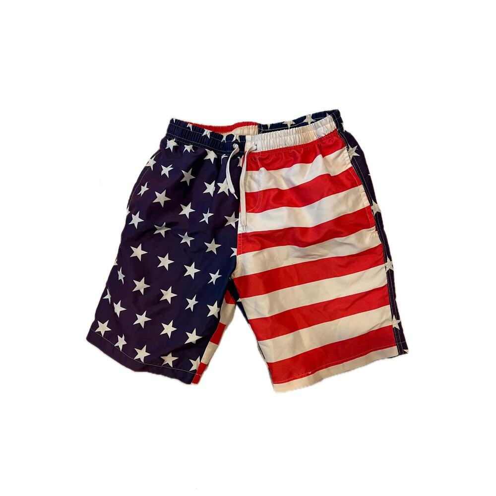 USA Flag Red White and Blue Swim/Surf Shorts Mens M